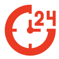 open 24/7 icon red